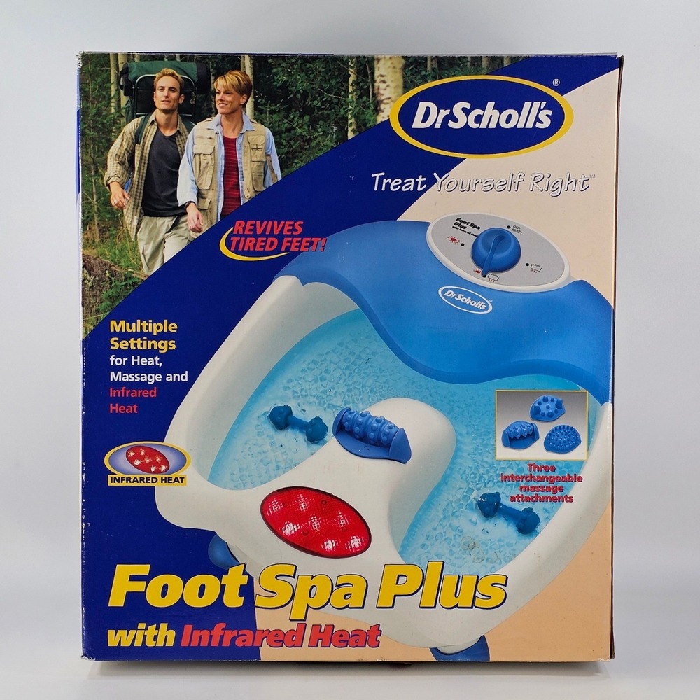 Dr Scholls Foot Spa Plus with Infrared Heat DR6621 Blue White Massager and Box